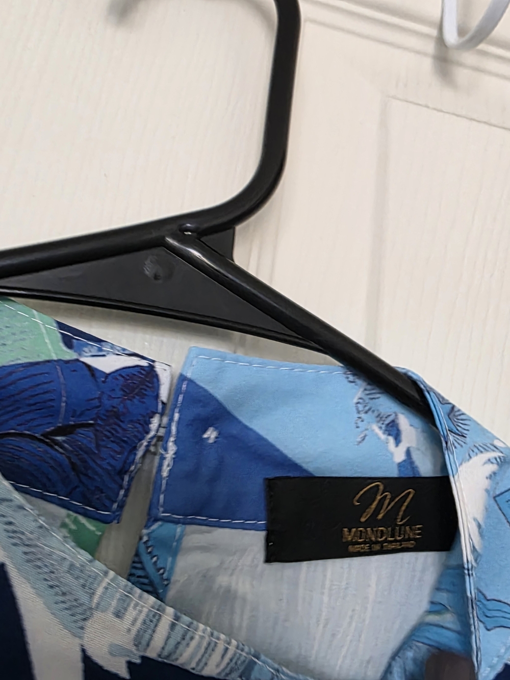 Blue Patchwork Print Blouse - Picture 4 of 4